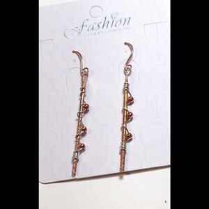 Earrings, Handmade Copper and Silver Earrings, Artisan, Dangle, NEW 3”